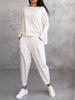 2024 Women's Solid Color Casual Round Neck Long Sleeve Top