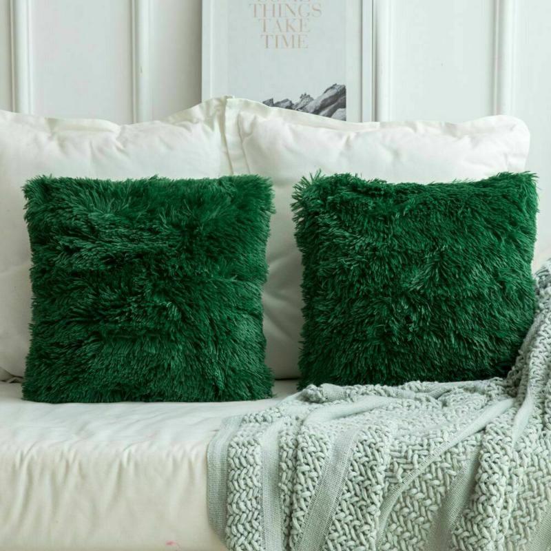 45 cm x 45 cm flauschiger Kunst-Plüsch-Kissenbezug für Zuhause, Bett, Sofa, Dekoration