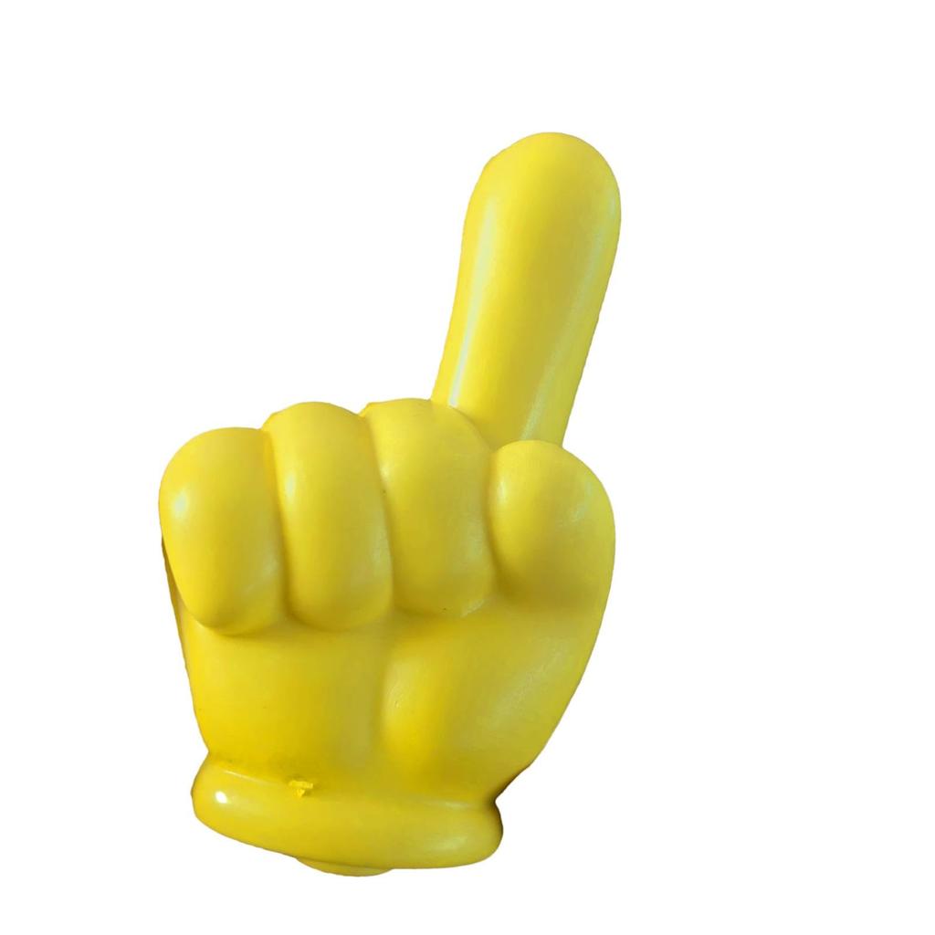 Yellow Index Finger Antenna Topper Ball, Hand Gesture Car Antenna Ball, EVA Foam Car