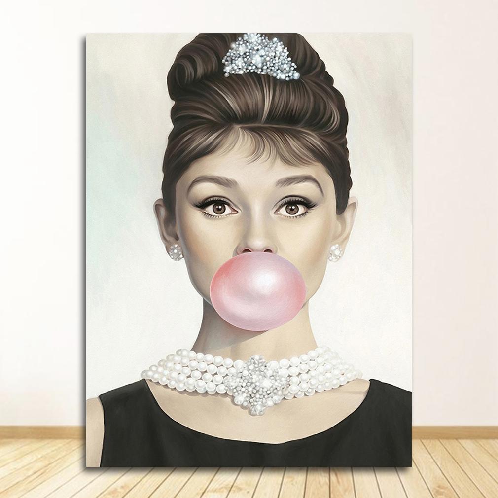 Prints Wall Pictures For Living Room Decor Sexy Woman Girl Bubble Retro Art Canvas Painting Nordic Posters And