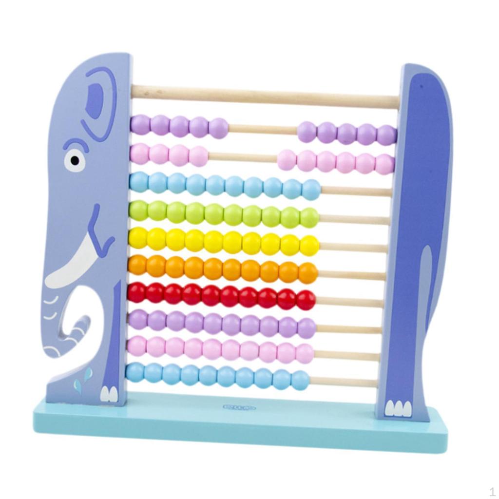 Wooden Frame Abacus Educational Toy Ten Set Kids Math Counters Add Subtract Montessori