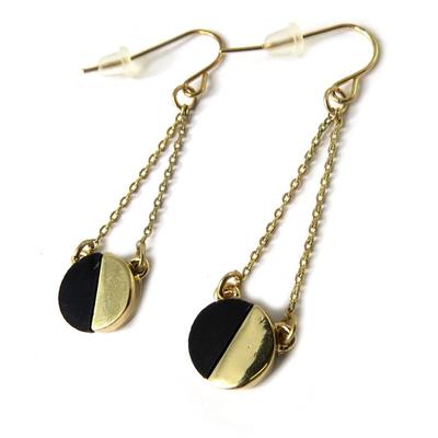 [N8315] - Golden Black 'Cléopatra' Earrings