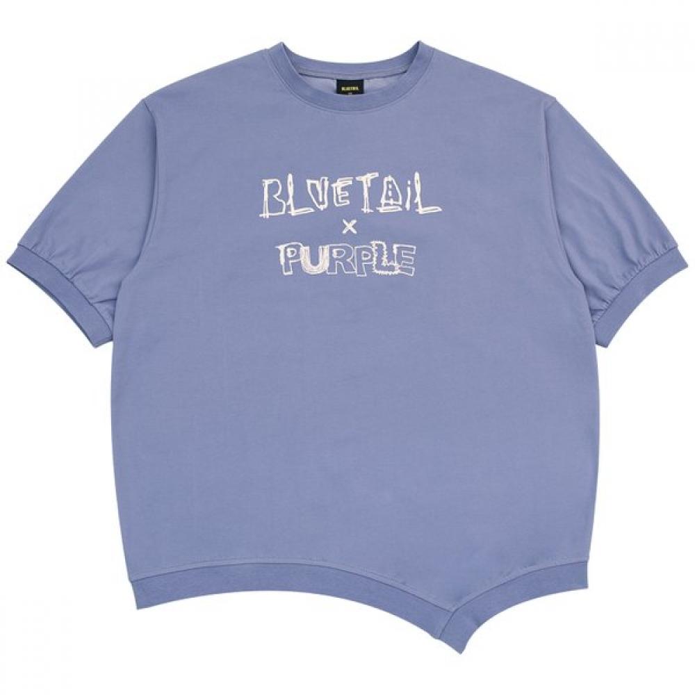 Bluetail Violet Unbalanced Short Sleeve Sweatshirt Azb2ts01vi