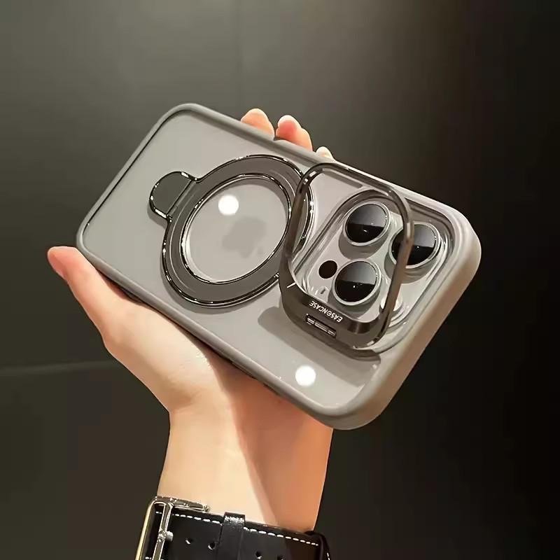 Magnetic Dual Stand Phone Case IPhone 17 Pro Max With Hidden Camera Cutout Shockproof PC Cover iPhone 17 Pro Max