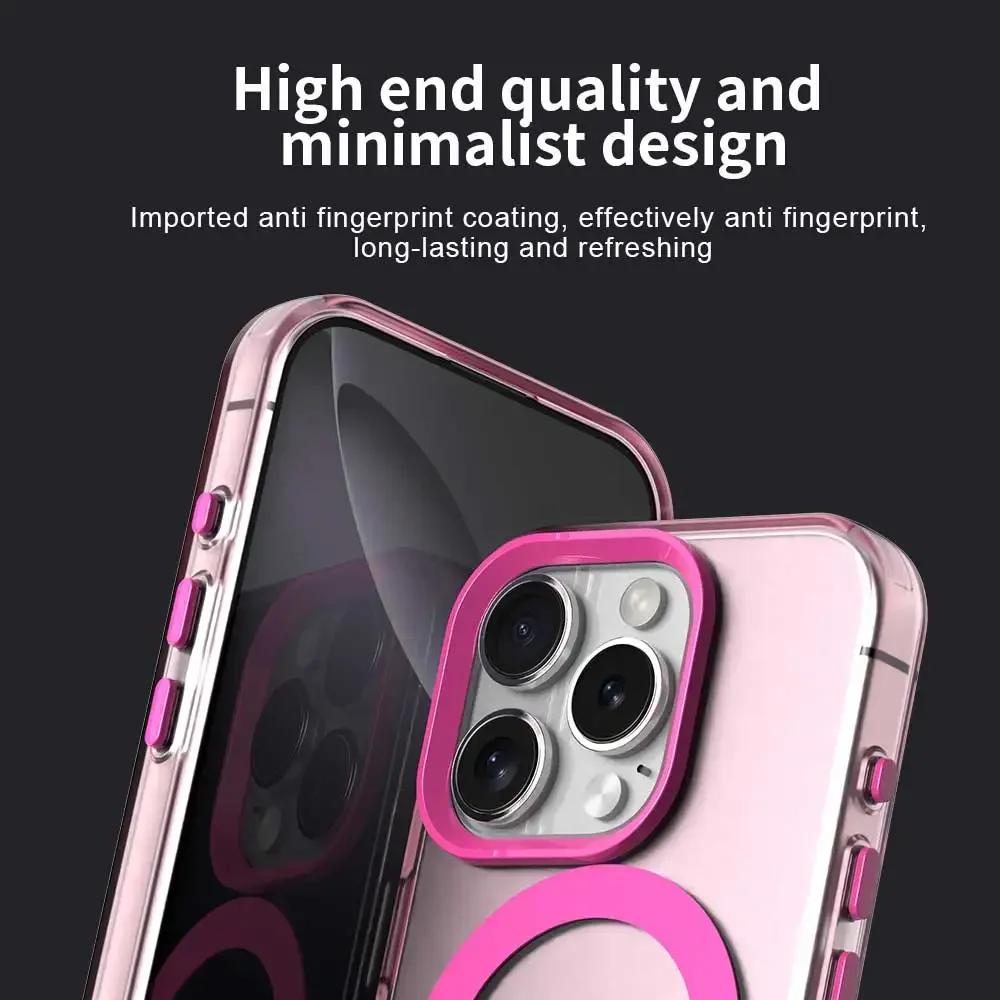 New Matte Candy Magnetic Wireless Charging Transparent Case for iPhone 16 14 13 12 11 15 Pro Max Plus Magsafe Shockproof Cover