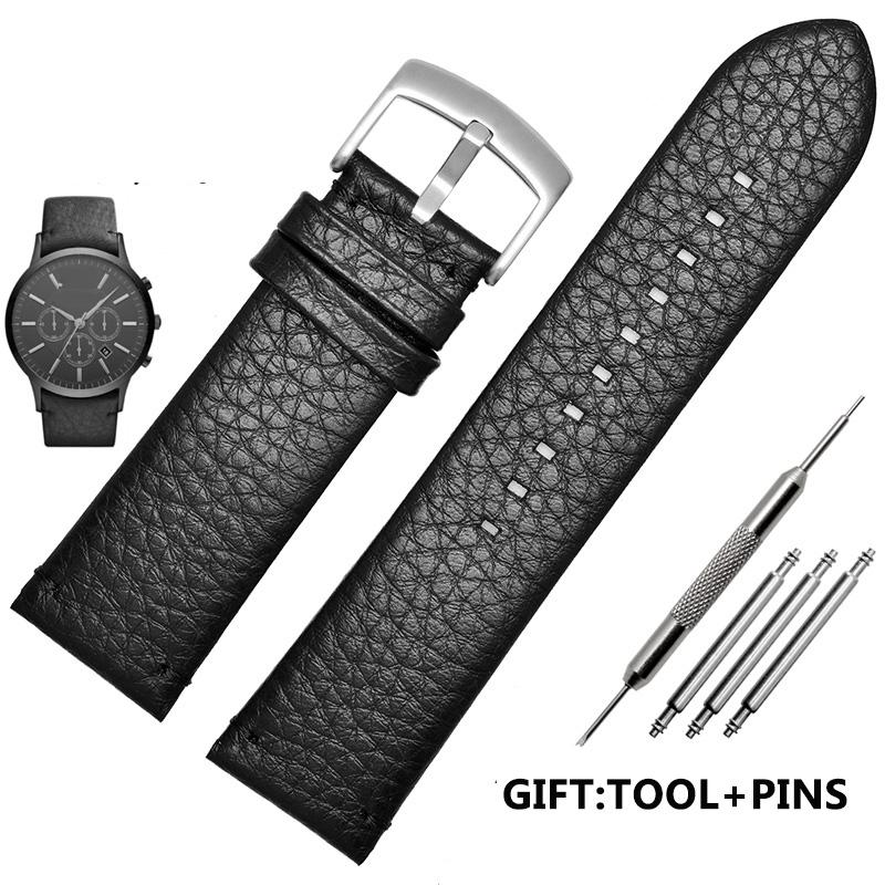 

Для Armani AR2460/2461/2462/0263 ремешок из кожи личи оригинального качества 24 мм коричневый черный мужской ремешок 24mm