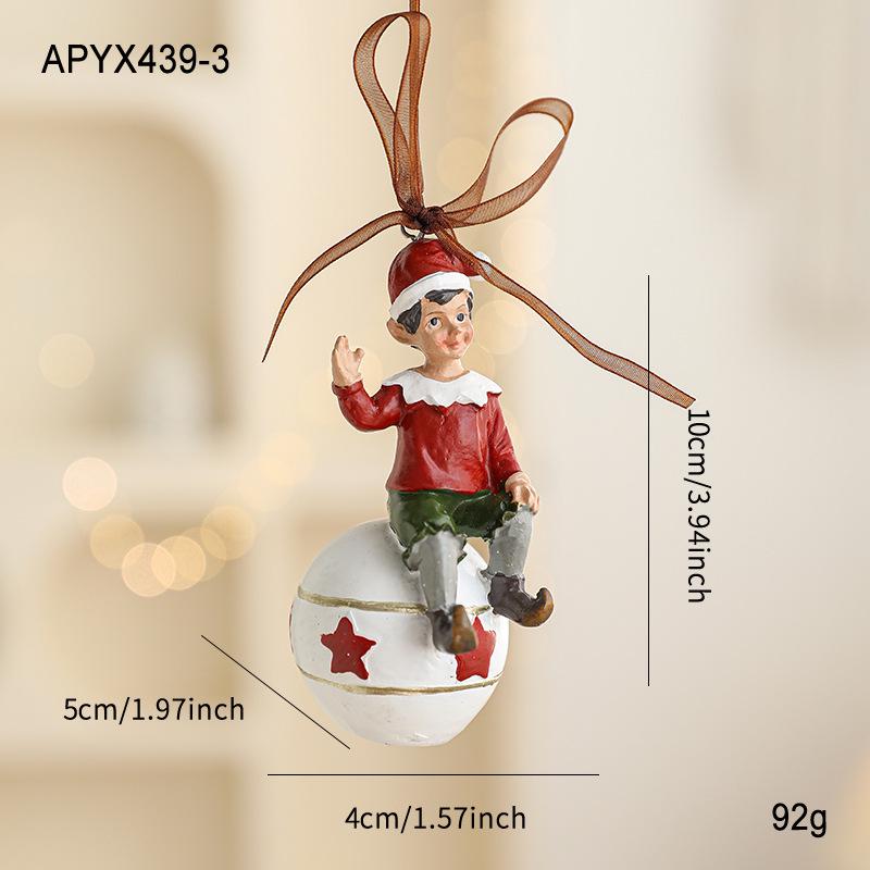 Colorful Retro 3D Resin Bell Pendant for Christmas Tree Decoration