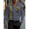 Fashionable Men's Long Sleeve Shirt Casual Breathable Button Striped Vintage Tiger Long Sleeve Shirt Top
