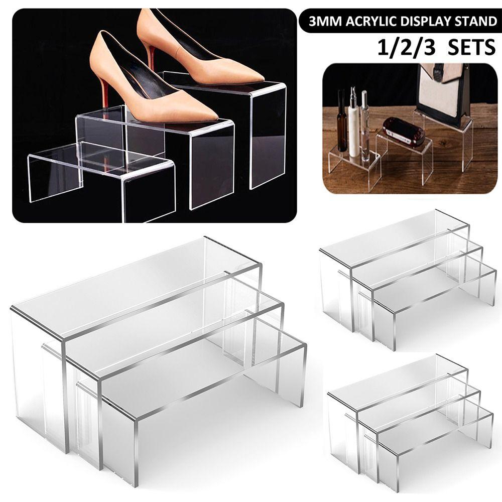 Stackable Structure Figurine Display Stand Transparent Acrylic Doll Display Stand Makeup Organizer