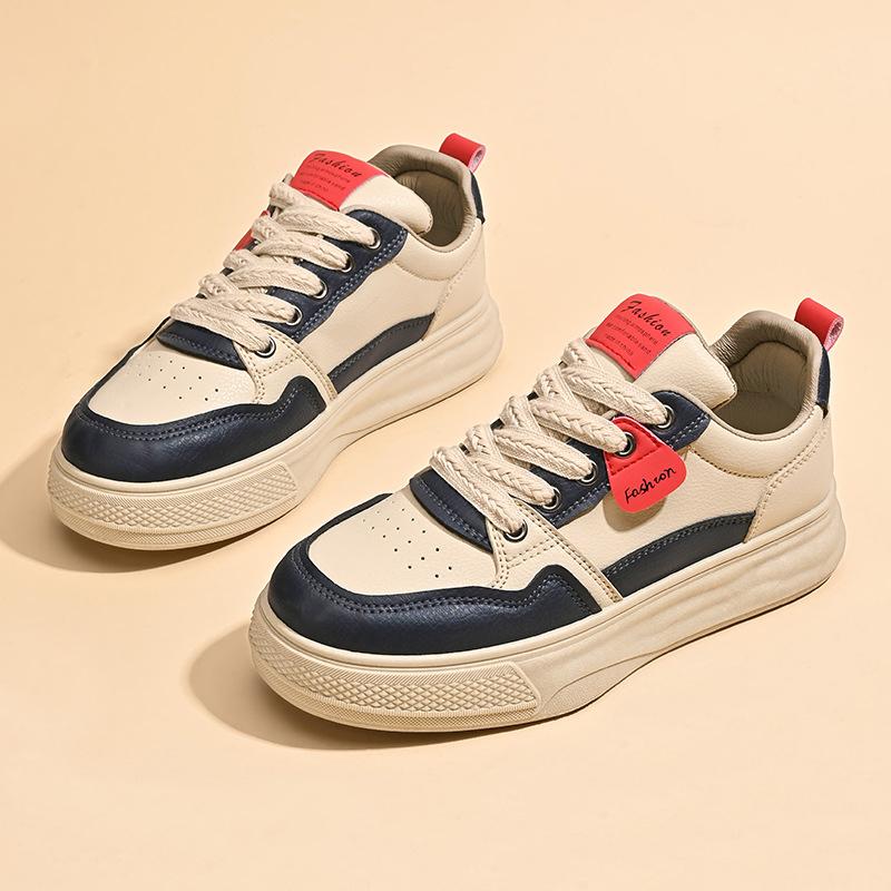 2025 Spring Little White Shoes New Korean Version Ins Female Students Heightening Platform Sports Board Shoes Casual Shoes Women's Trendy Shoes