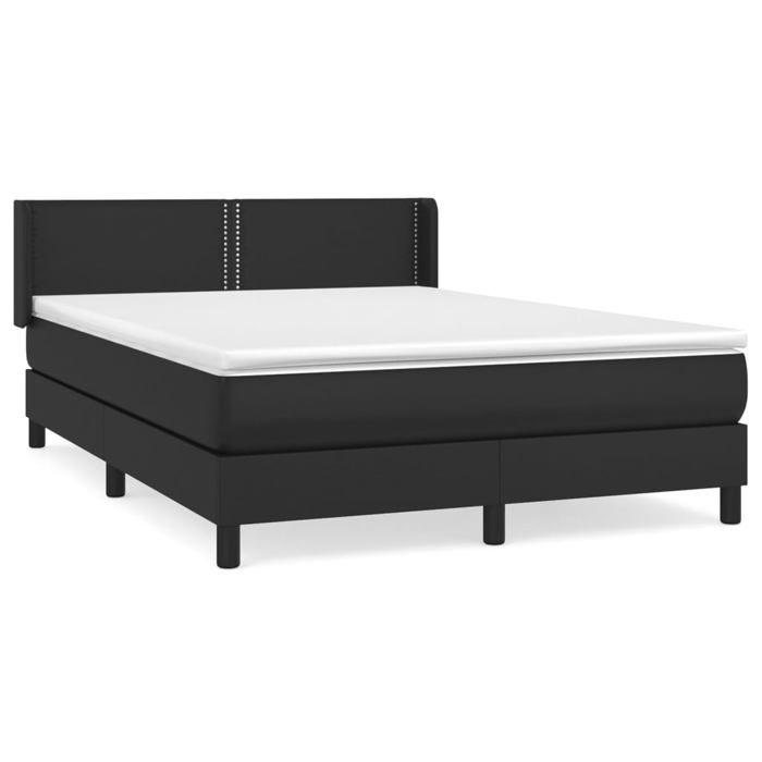Maison Exclusive - Lattenrost-Bettgestell mit Matratze Schwarz 140x190 cm Kunstleder