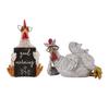 Rustic Rooster Figurine Resin Distressed Chicken Statue Farmhouse Style Rooster Sculpture for Thanksgiving Day Desktop Decoration