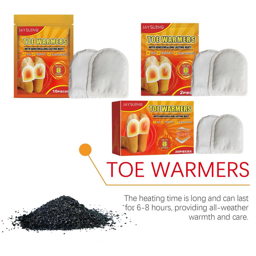 Jaysuing foot warmer pads (boxed), long-lasting warmth, cold protection for feet, winter long-lasting warming product, 20 pieces