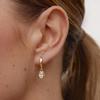 14K Gold Plated Dangle Hoop Earrings for Women Drop Jewelry Gifts | Trendy Chunky Statement Huggie Earring Cubic Zirconia Crystal Charm Lightweight