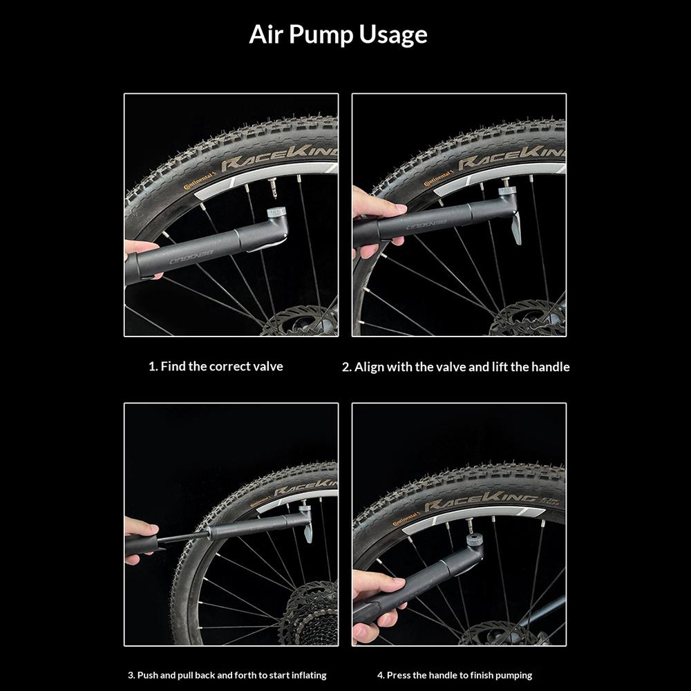 BENGGUO BG-1689 Portable Bike Pump Foldable Telescopic Mini Air Pump for Mountain Road Bike Tire Inflation High Pressure 130PSI