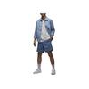 Jordan Air Letter Print Lace-Up Casual Denim Shorts Men Bottoms Blue Grey FN4652-436