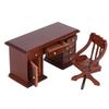 1:12 Mini Furniture Model Wooden Desk Chair Children"s Study Decoration Doll House AccessoriesDesk
