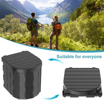 Portable Adults Folding Toilet with Lid 20 Garbage Bags Heavy Duty Outdoor