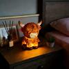 Cattle Highland Table Lamp Resin Night Light Bedside Desk Home Decor Whimsical Rustic Cozy For Animal Lovers Kids Holidays Gift