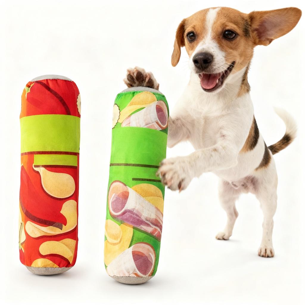 Toy Real-Like Food Plush Toy Set Series 3 Version Cute Bread Potato Chip Canister Series Sound Accessories Gift for Christmas (Potato