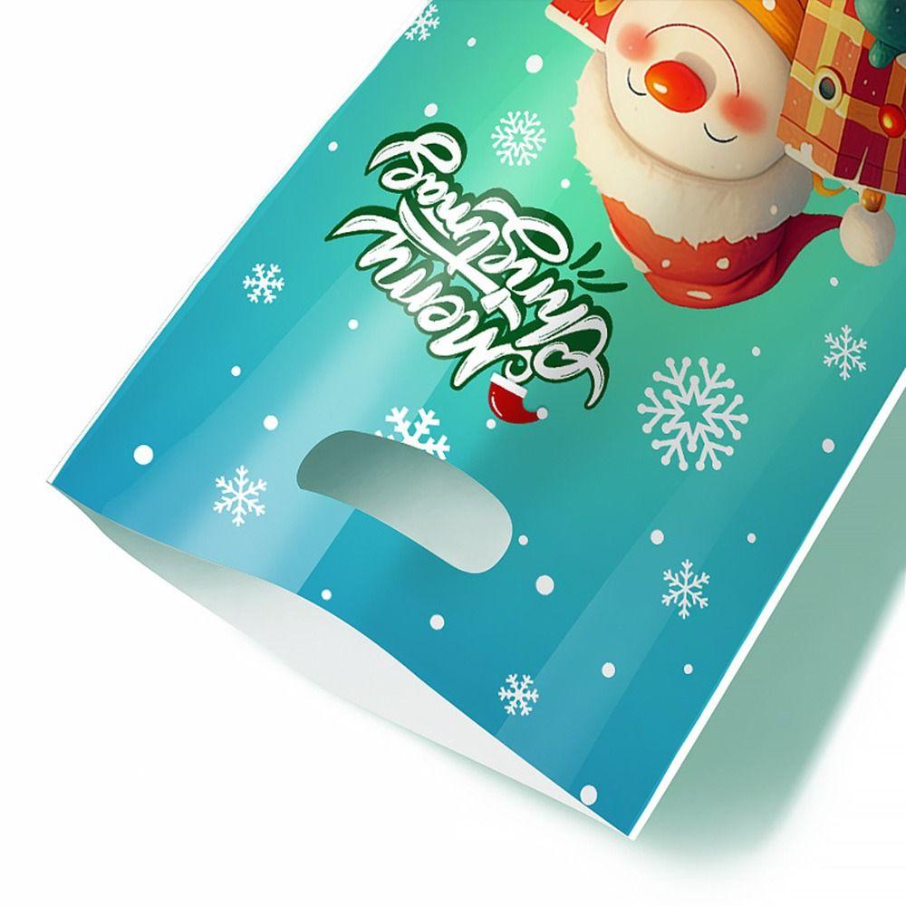 50PCS Multicolor Christmas Gift Bag Cartoon Santa Clause Deer Mixed Pattern Christmas Packaging Bag Xmas Tree Snowman