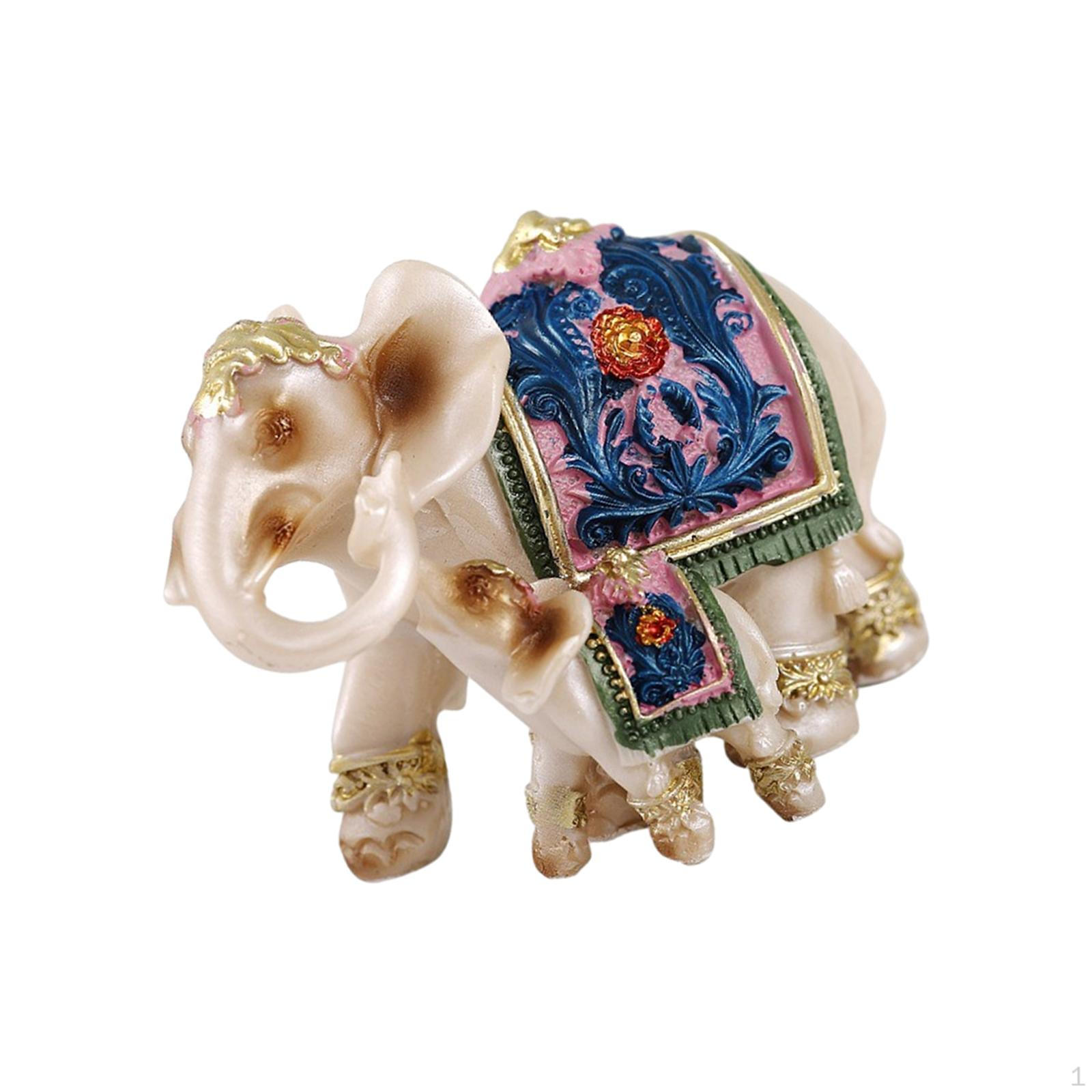 

Elephant Family Statues Standing Sculpture Desk Collection Tabletop Decoration for Office Desktop,