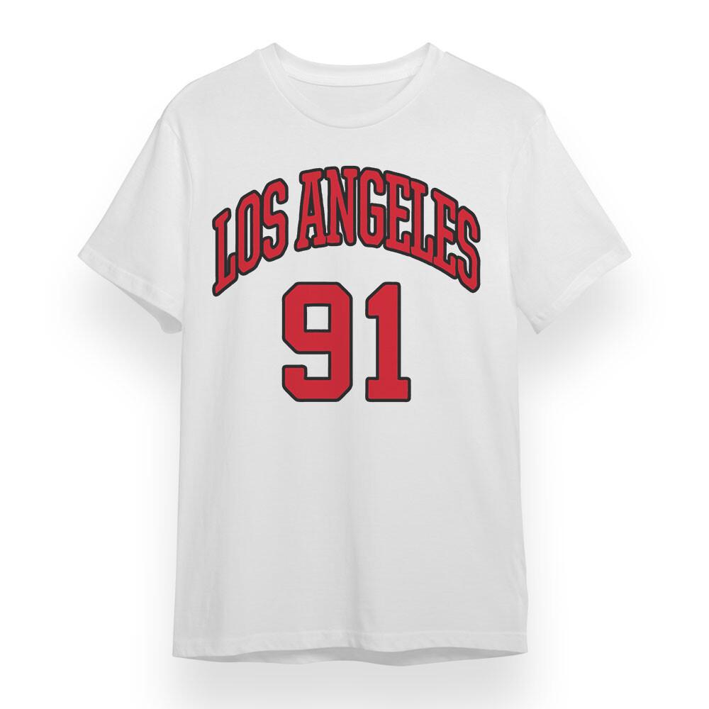 Men's Plus Size T-shirt With Los Angeles Skyline Unisex White 100% Cotton Tee