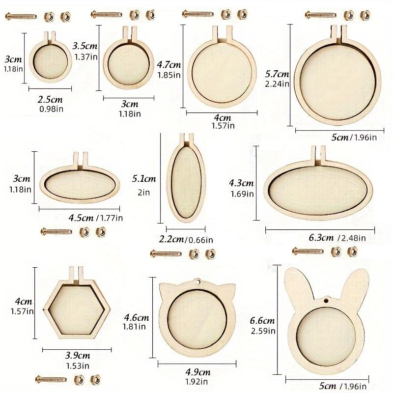 10 STÜCKE Mini Stickrahmen Holzring Rund Kreuzstichrahmen Kreis für DIY Anhänger Stickrahmen Bastelornamente
