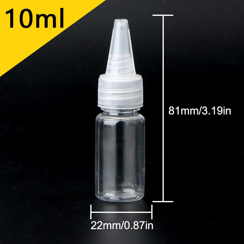 3-100 ml Leere Tropfflasche Transparentes Plastik Nachfüllbar Düsentropfer mit Kappe Quetschflasche Tattoo-Pigment-Tintenbehälter