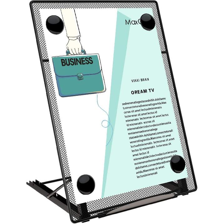 MaxGear Desktop Document Holder for Typing, Paper Holder Stand for Desk with 4 Magnetic Buckles, Metal Mesh Letter Copy Holder for Monitor Computer