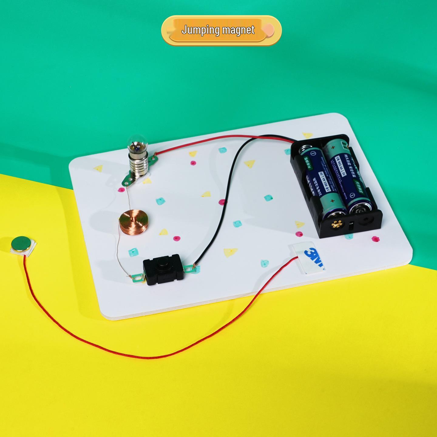 Handmade STEAM Science Kit: Jumping Magnets & Electric Current Experiment for Children