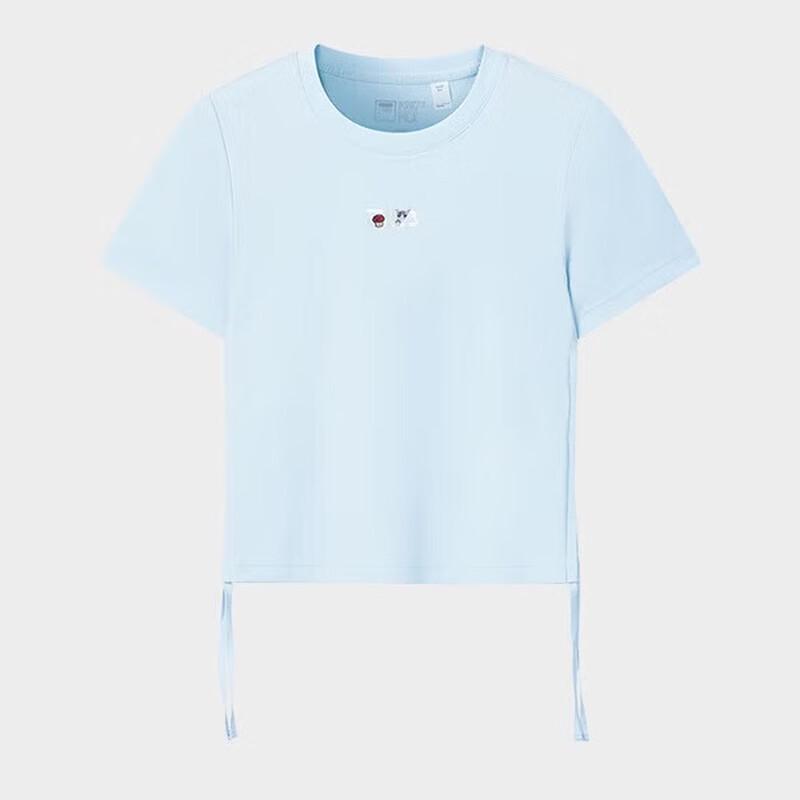 

FILA Women s Embroidered Logo Slim Fit Knit Short Sleeve Tee L