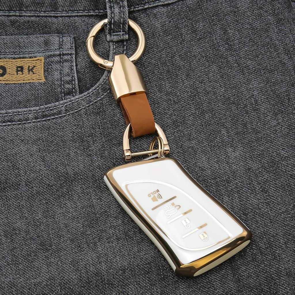 For Lexus Key Fob Cover Keychain KeyCase Compatible With 2018-2024 ES350 RX350H LC500H LS500H UX200 UX250H ES250 ES300H GX460 NX350 NX450
