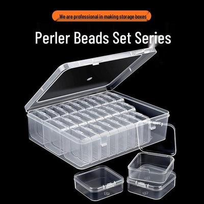 Perler Nano Beads Organizer & Jewelry Storage Box - Transparent Plastic Set for Beading & Nail Art