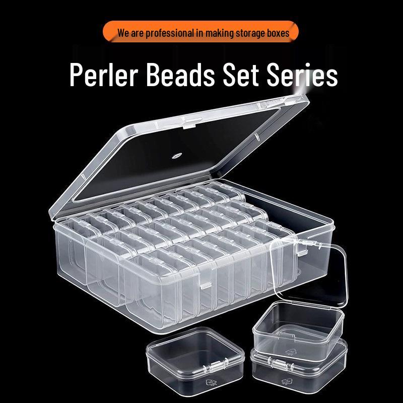 Transparent Plastic Bead & Jewelry Storage Box Set for Beading & Nail Art
