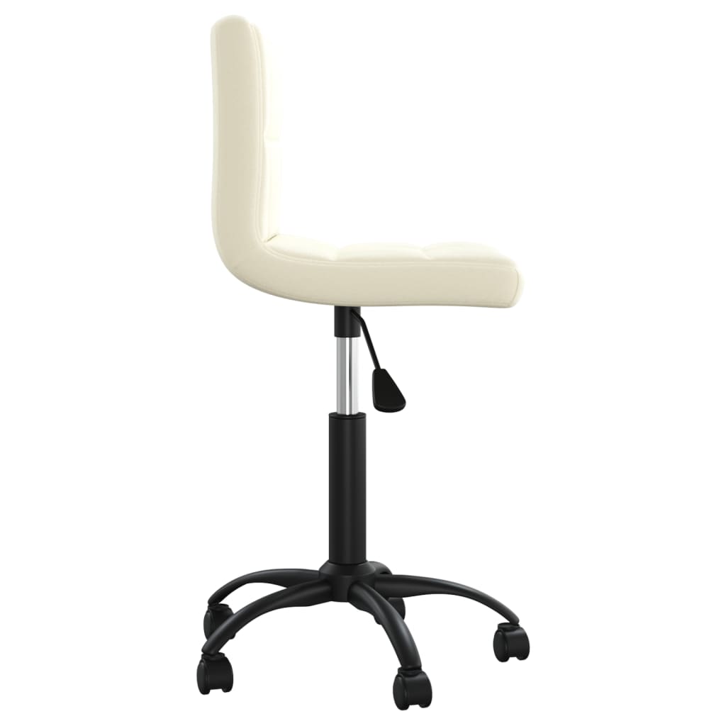 Vidaxl Swivel Office Chair, Cream, Upholstered with Velvet