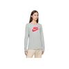 Nike Dri-Fit Sports Lifestyle Series Knit Logo Letter Thin Round Neck Long Sleeve T-Shirt Women Tops Gray 631967-063