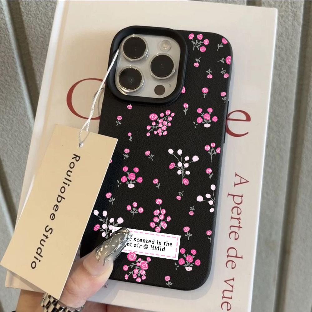 HOT Cool Flower Lily Luxury Lichee leather pattern Phone Case For iPhone 17 16e 16 15 14 13 12 11 Air Pro Max Plus X XR XSMax