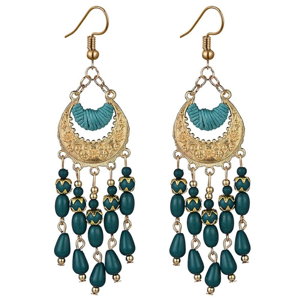 Boho Ethnic Dangle Earring Metal Ear Studs Vintage Drop Pendant Earrings Jewelry