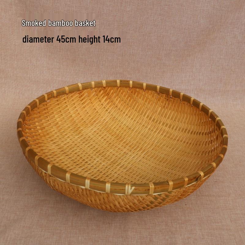 Bamboo Woven Multipurpose Basket for Steamed Buns, Vegetables, and Fruits - Small Rice/Winnowing/Draining Basket.