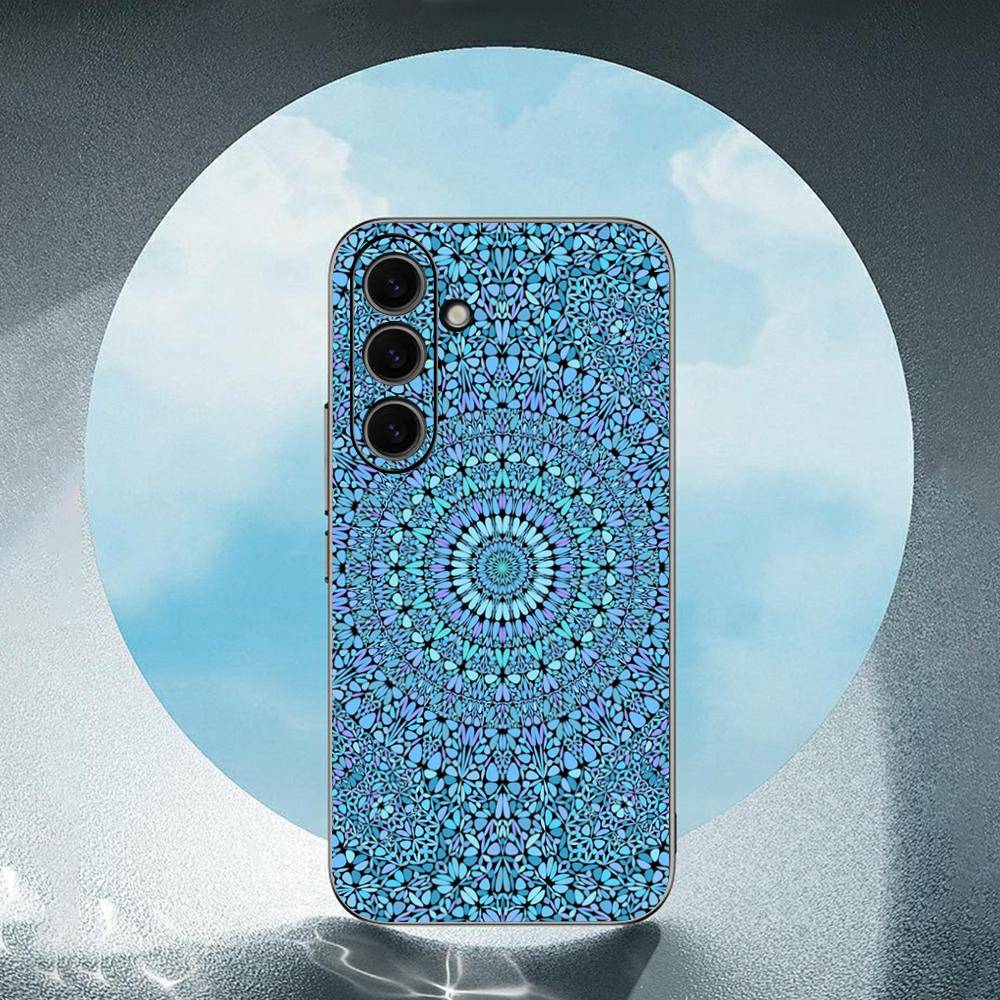 Mandala Flower Pattern Luxury Luxury Black Phone Case For Samsung Galaxy S23 S24 S25 Ultra S22 Plus S21