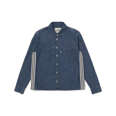 Levis FW23 SilverTab Vintage Pocket Button Side Loose Stitch Pointed Collar Denim Long Sleeve Shirt Women Shirts Blue A5977-0000