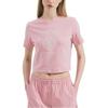 New York Yankees MLB Letter Vintage Print Comfortable Sports Short Sleeve Summer Breathable T-Shirt Women Tops Light-Pink 3FTSN0143-50PKM