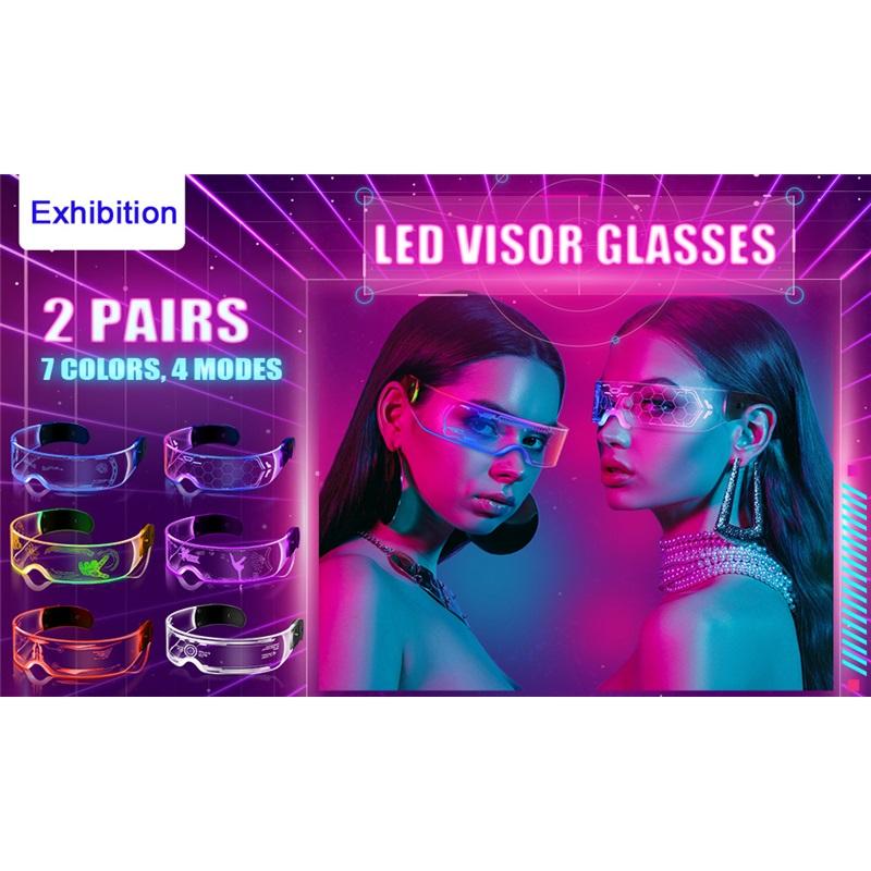 Neueste LED-Leuchtbrillen Leuchtende Brillen Technologie Future Glow Party Kostüm Sonnenbrillen Nachtclub DJ Tanzparty Dekoration