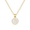 A-Z 26 Letters Necklace For Women Exquisite Initials Name Round Enamel Pendant Clavicle Chain Choker Necklaces Jewelry