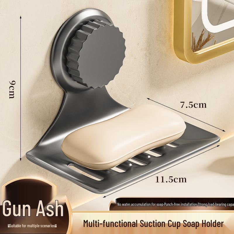 Wow Wow Wall-Mounted Suction Cup Soap Holder – No Drilling, Draining Soap Box for Bathroom