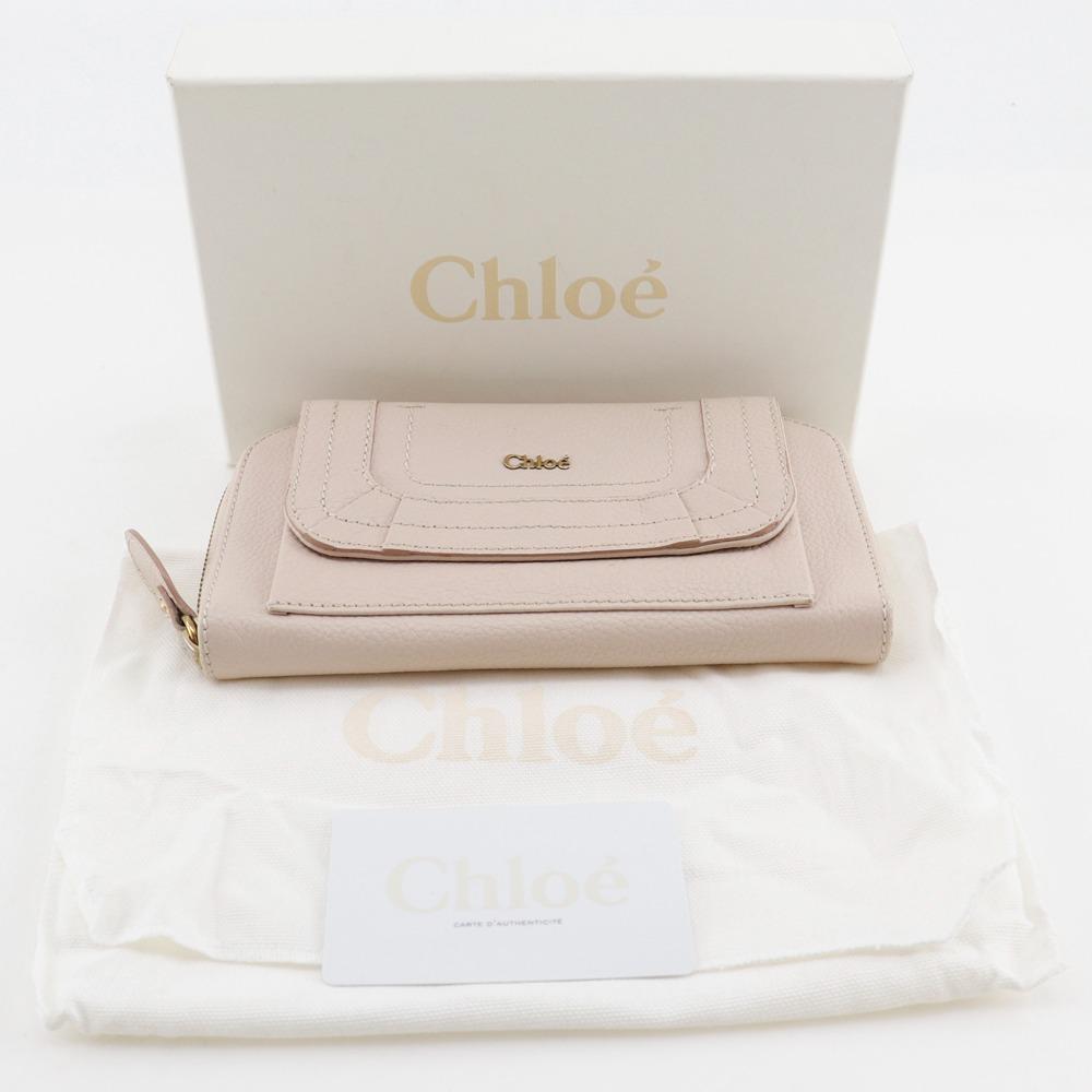 Chloe Paraty Purse 3P0375-043 Zip Around NUDE PINK pink leather Women Used