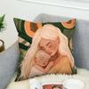 Love Mother Kids Flower Art Pillow Case For Car Sofa Decorative Home Double-sided Print Plush Square Throw Pillow Cushion Cover
