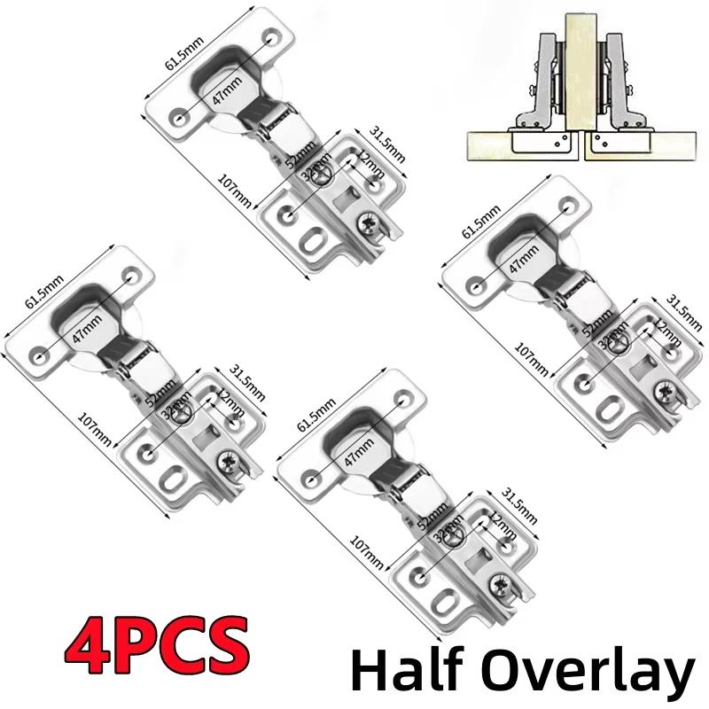 ZEXEF 1-4PCS Cabinet Hinges Stainless Steel Hydraulic Door Hinge Damper Buffer Soft Closing for Kitchen Cupboard Furniture
