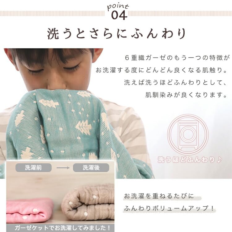 Gauze Nap Rabbit Design SOKO+3 6-Layer Blanket,